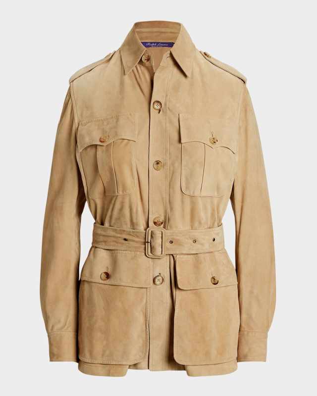 Gabbie Belted Suede Field Jacket